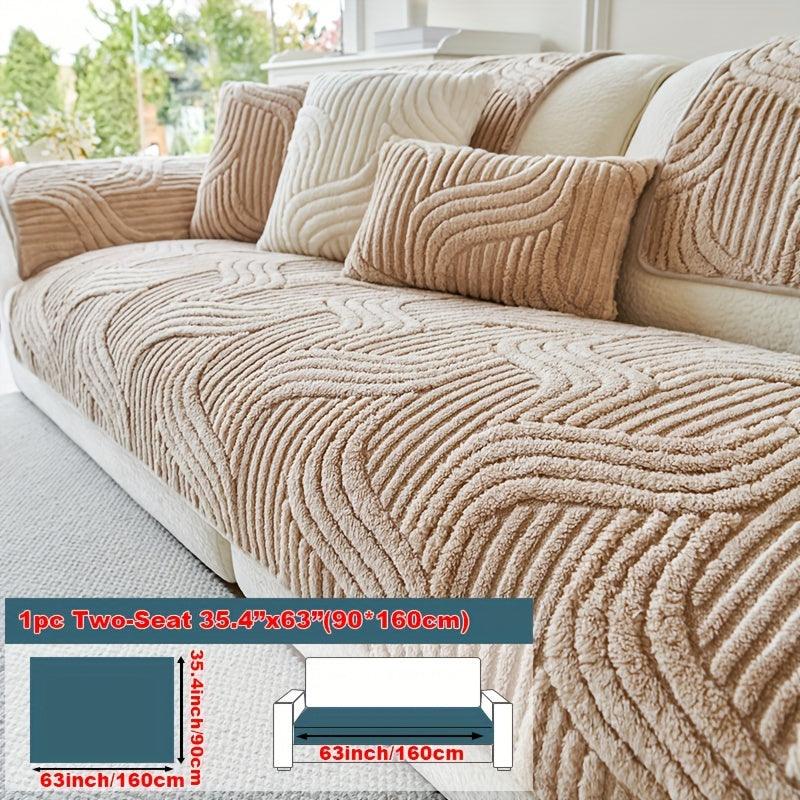 Plush Non-Slip Sofa Cover - Breathable Pet-Friendly Home Decor - STOREBLITZ