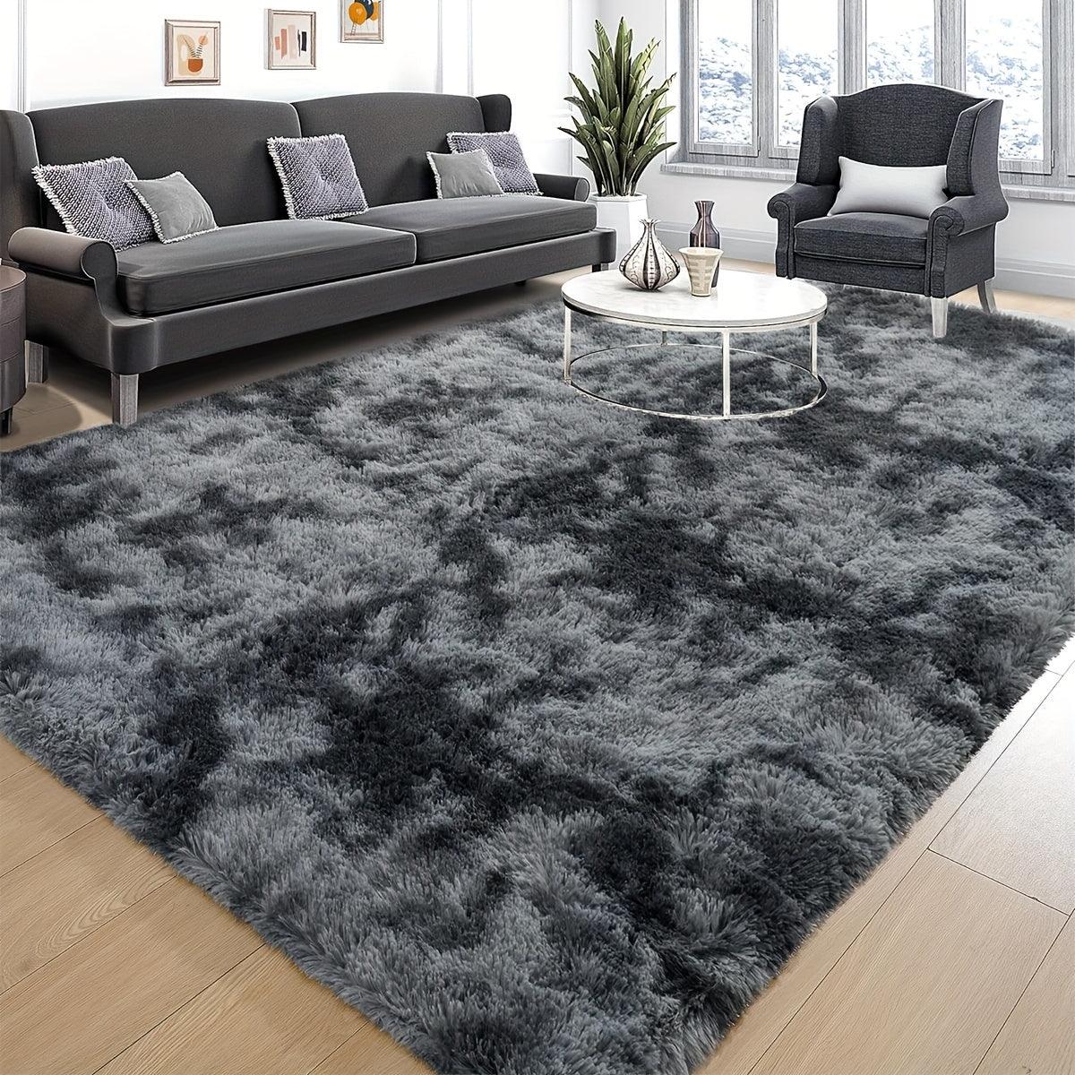 Luxurious Shaggy Plush Carpet Rug - Soft Dark-colored Non-slip Machine Washable - STOREBLITZ