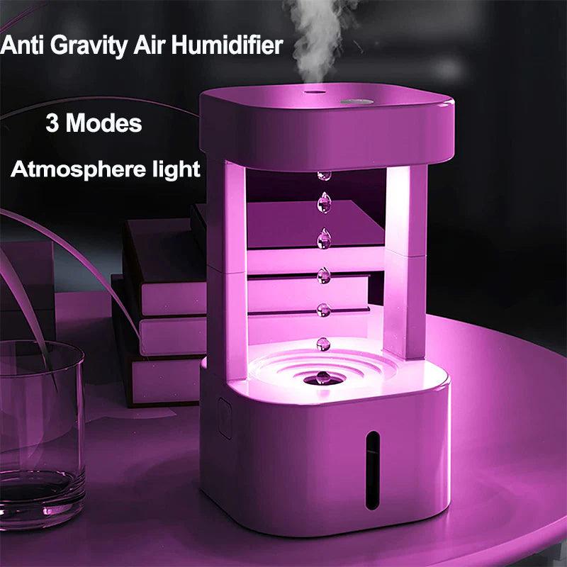 Creative Anti-Gravity Water Drop Humidifier Air Conditioning Mist Spray Household Quiet Bedroom Office with 580ML Water Tank - STOREBLITZ