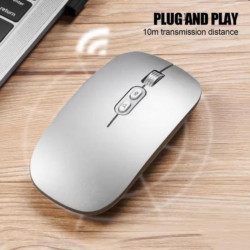 Ergonomic Wireless Mouse - 24G Bluetooth 1600DPI Silent Rechargeable for Windows Laptop