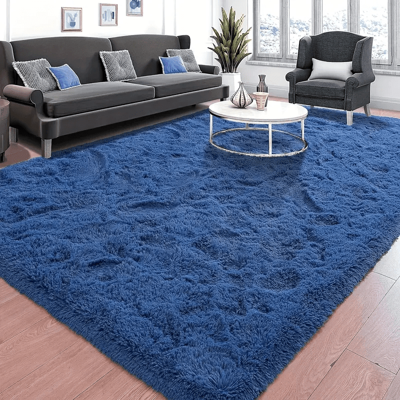 Luxurious Shaggy Plush Carpet Rug - Soft Dark-colored Non-slip Machine Washable - STOREBLITZ