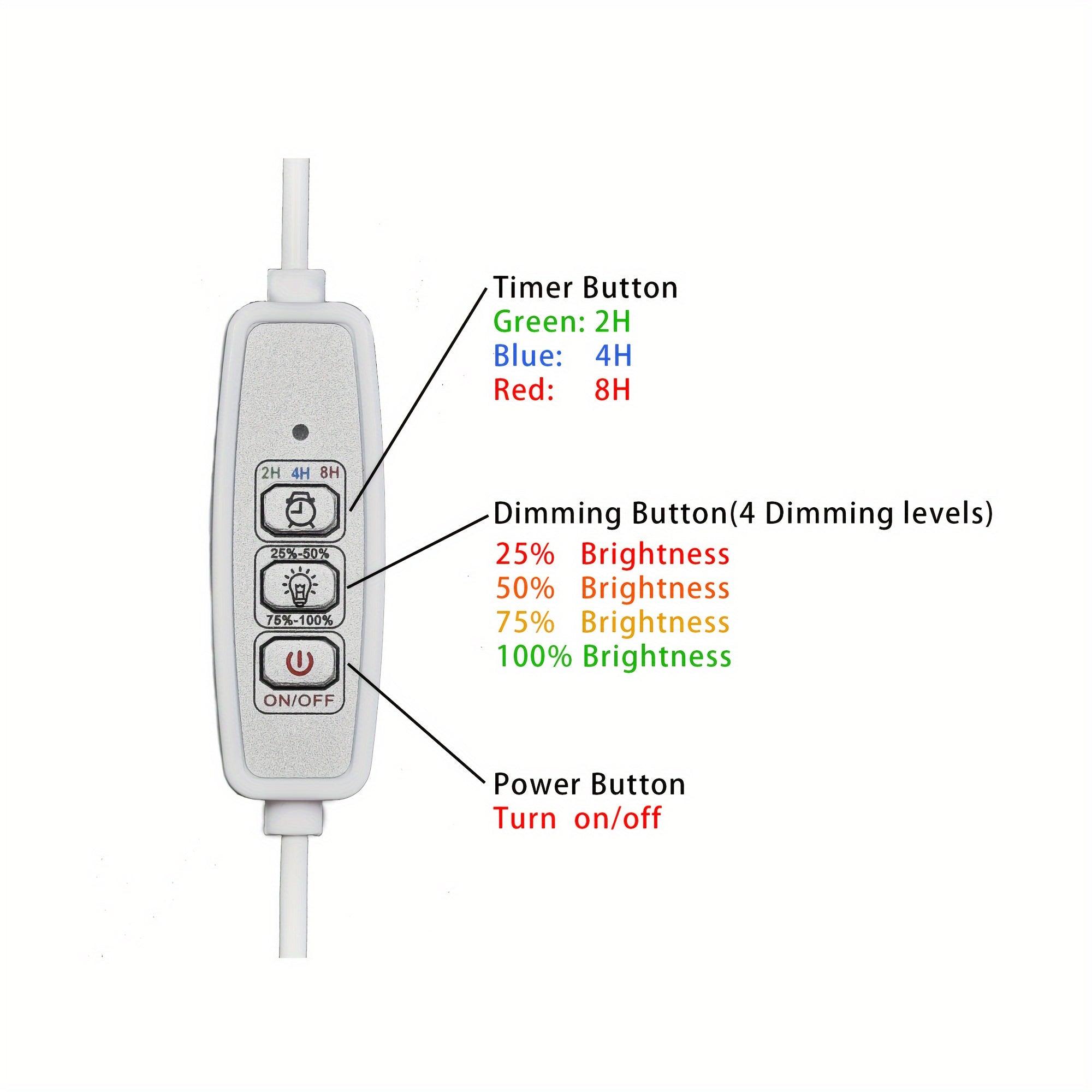 LED Grow Light - Adjustable Height Automatic Timer for Indoor Plants Succulents and Flowers