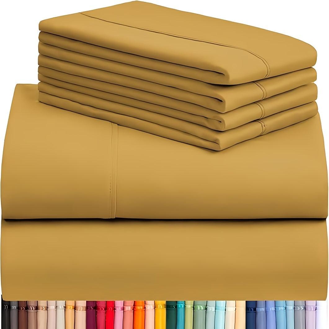 Luxury Cooling Sheet Set - 6 Pieces with Deep Pockets Soft Breathable Bedding