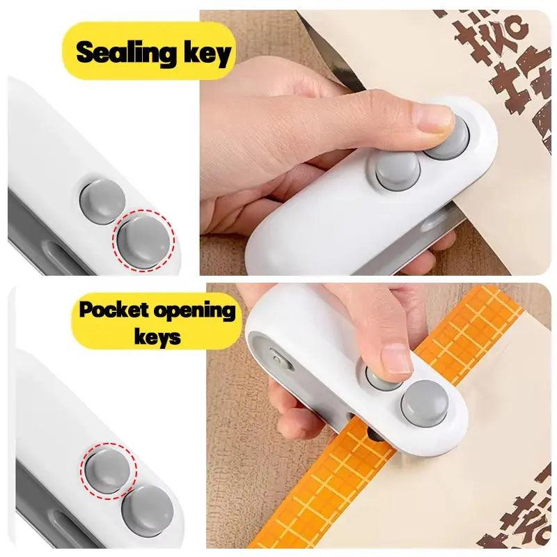 2-in-1 Handheld Bag Sealer | Electric Mini Heat Sealing Machine