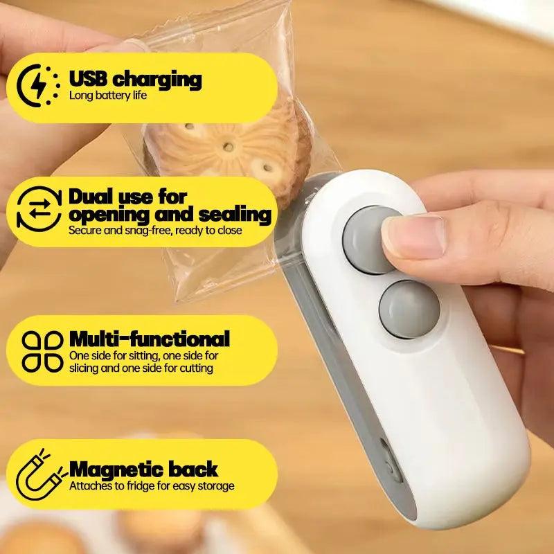 2-in-1 Handheld Bag Sealer | Electric Mini Heat Sealing Machine