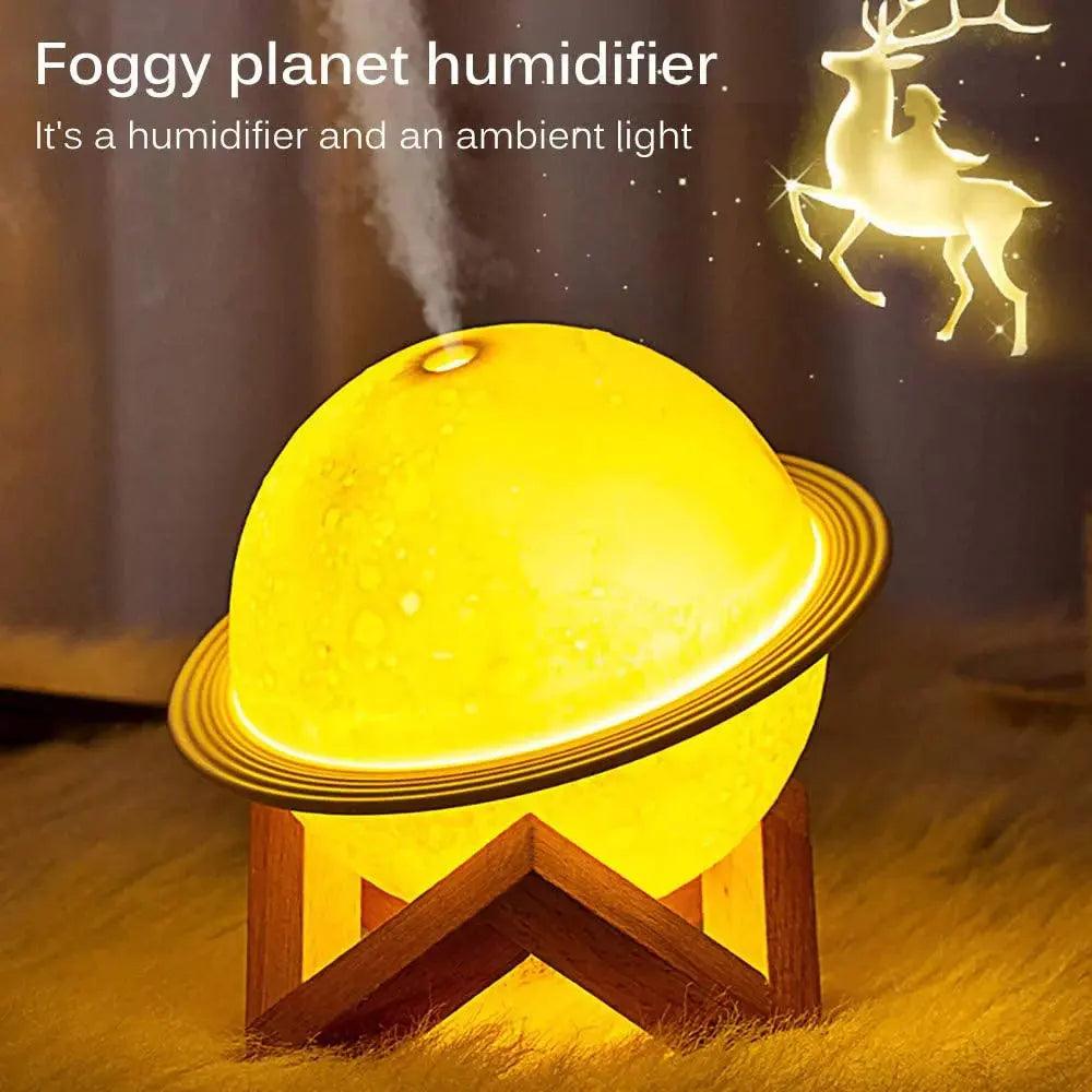 2-in-1 Moon Lamp Humidifier - 3D LED Night Light  Humidifier with USB Recharge 3 Colors 330ml