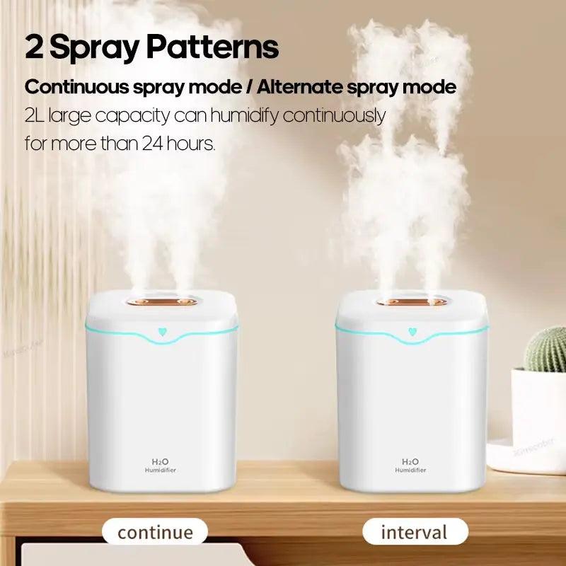 Humidificateur d'huiles essentielles à ultrasons 2000 ml | Diffuseur de brume froide silencieux