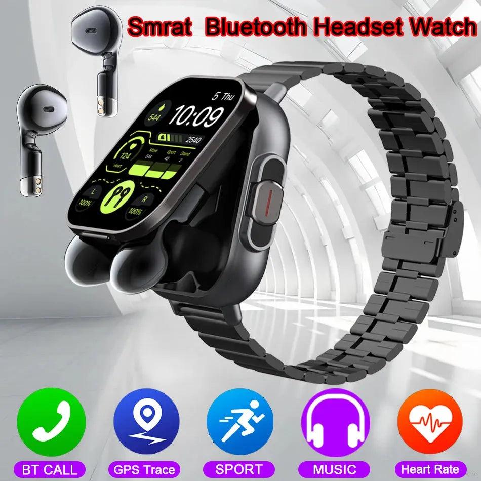 2024 Smart Watch with Earphones - Bluetooth GPS Heart Rate Monitor Music Player