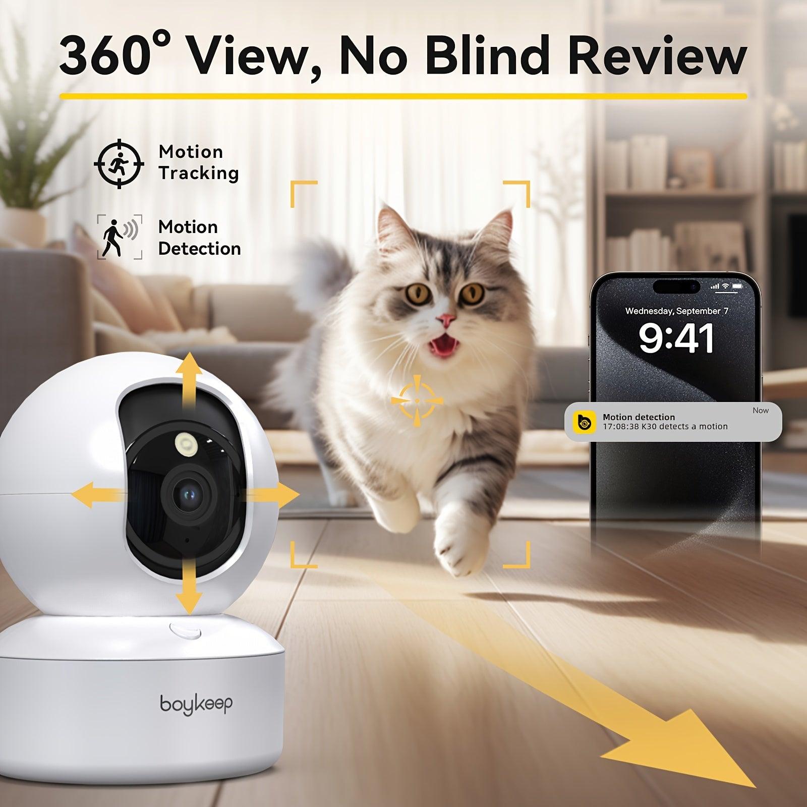 2K Pet Dog Camera - Indoor Security 360 Pan Tilt Night Vision 2-Way Audio 5G WiFi