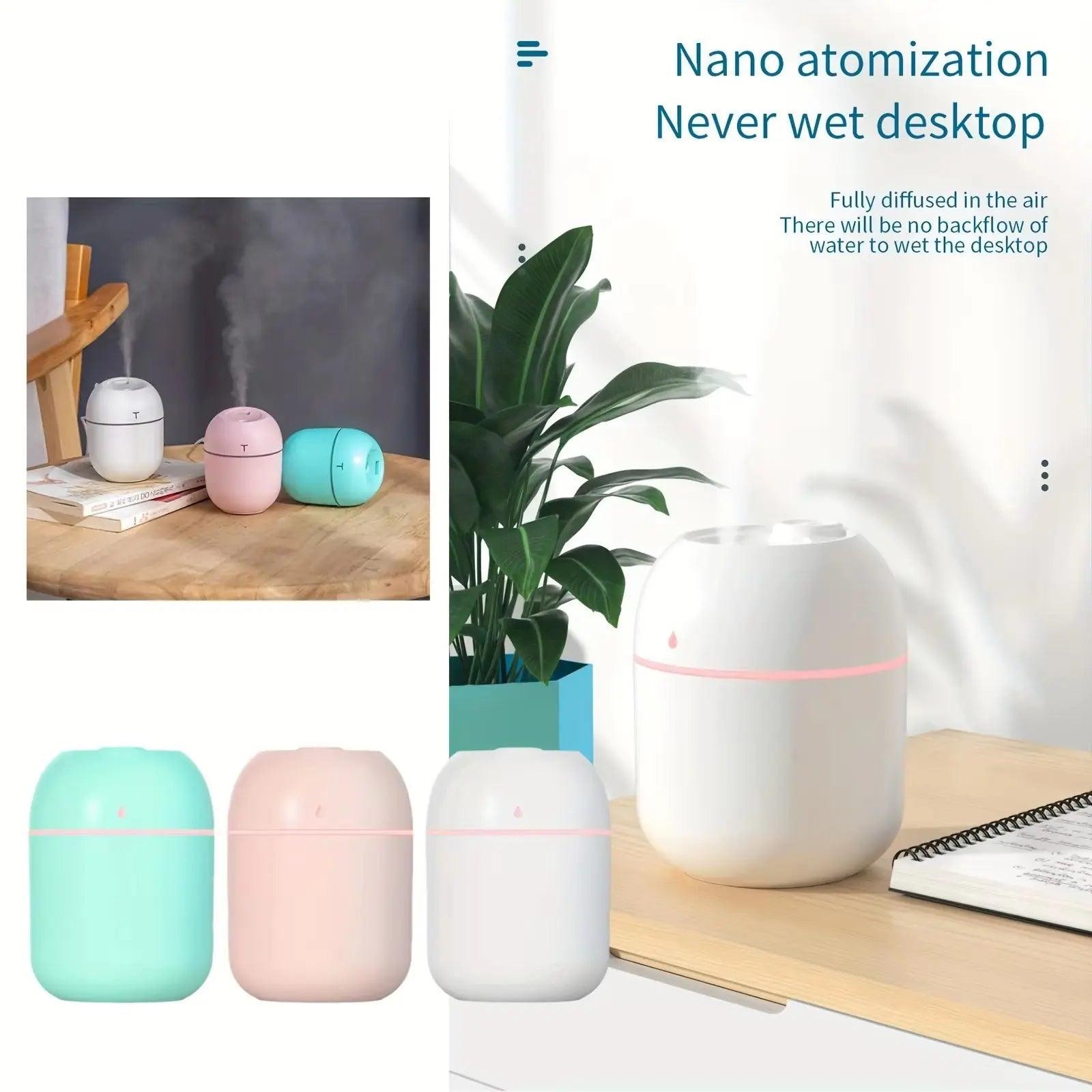 220ML Portable USB Mist Humidifier | Dual Wet Aroma Essential Oil Diffuser