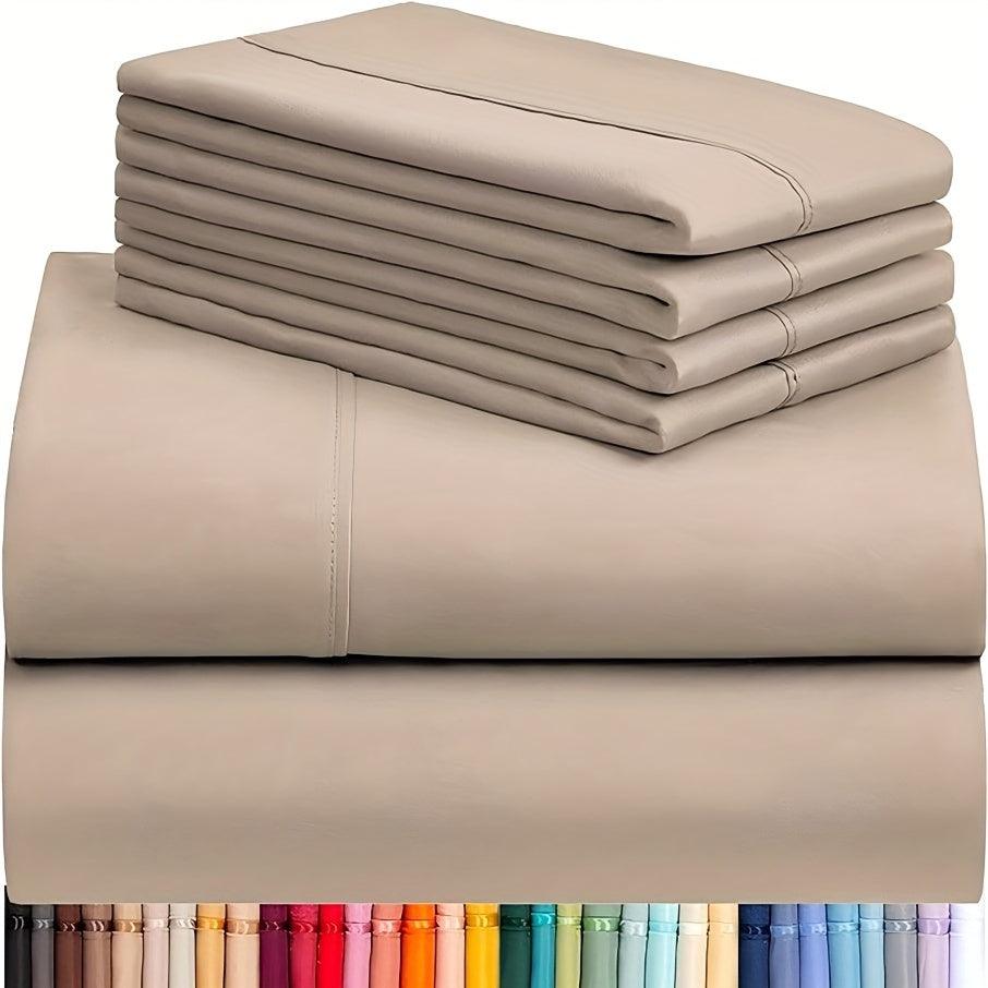 Luxury Cooling Sheet Set - 6 Pieces with Deep Pockets Soft Breathable Bedding