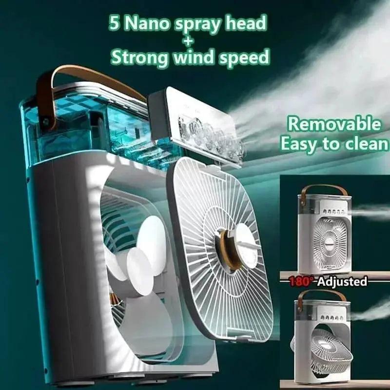 3 In 1 Fan AIr Conditioner & Humidifier With LED Night Light