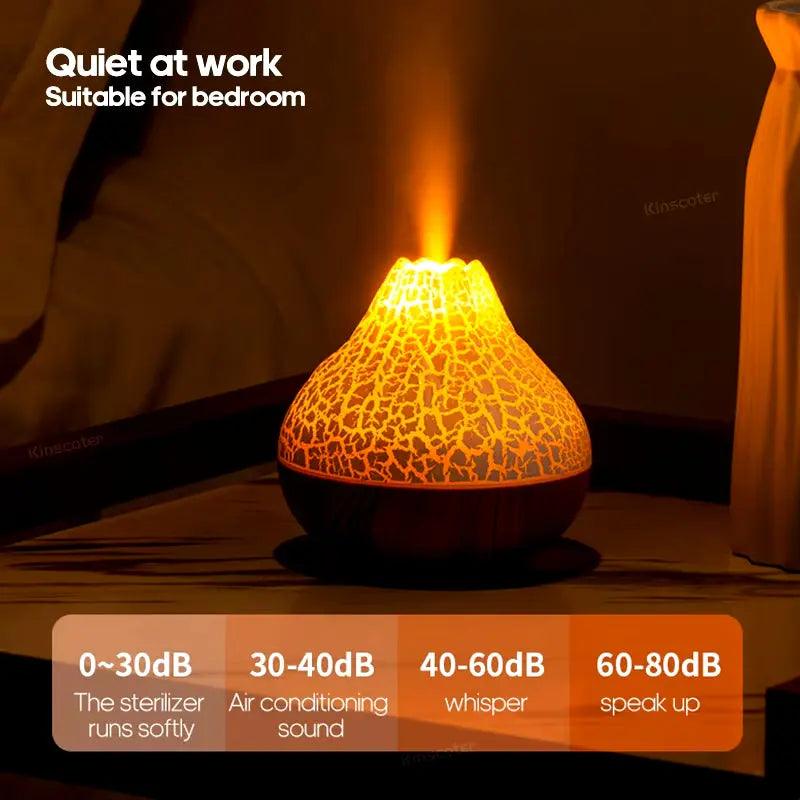 Humidificateur USB Volcano 300 ml | Diffuseur d'air avec veilleuse 7 couleurs