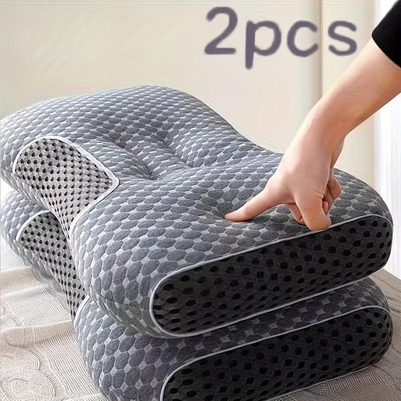 Breathable Knitted Pillow 2Pcs - Neck Support Moisture Absorption Bedding Decor