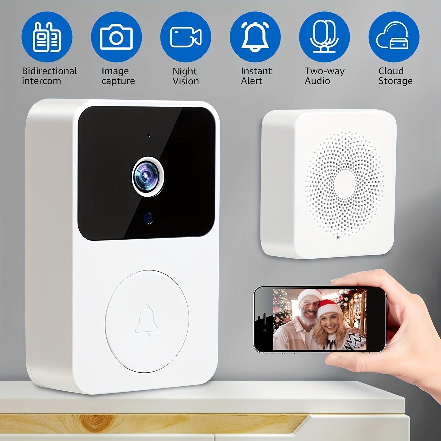 Smart Video Doorbell Camera - Wireless HD Night Vision with Two-Way Intercom