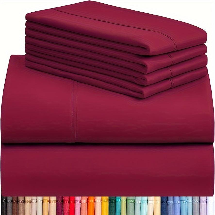 Luxury Cooling Sheet Set - 6 Pieces with Deep Pockets Soft Breathable Bedding