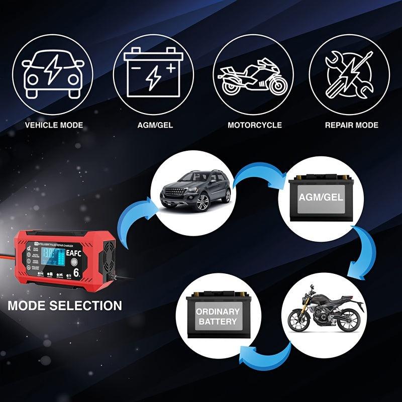 12V 6A Smart Battery Charger - Automotive  Marine Lead Acid Maintainer