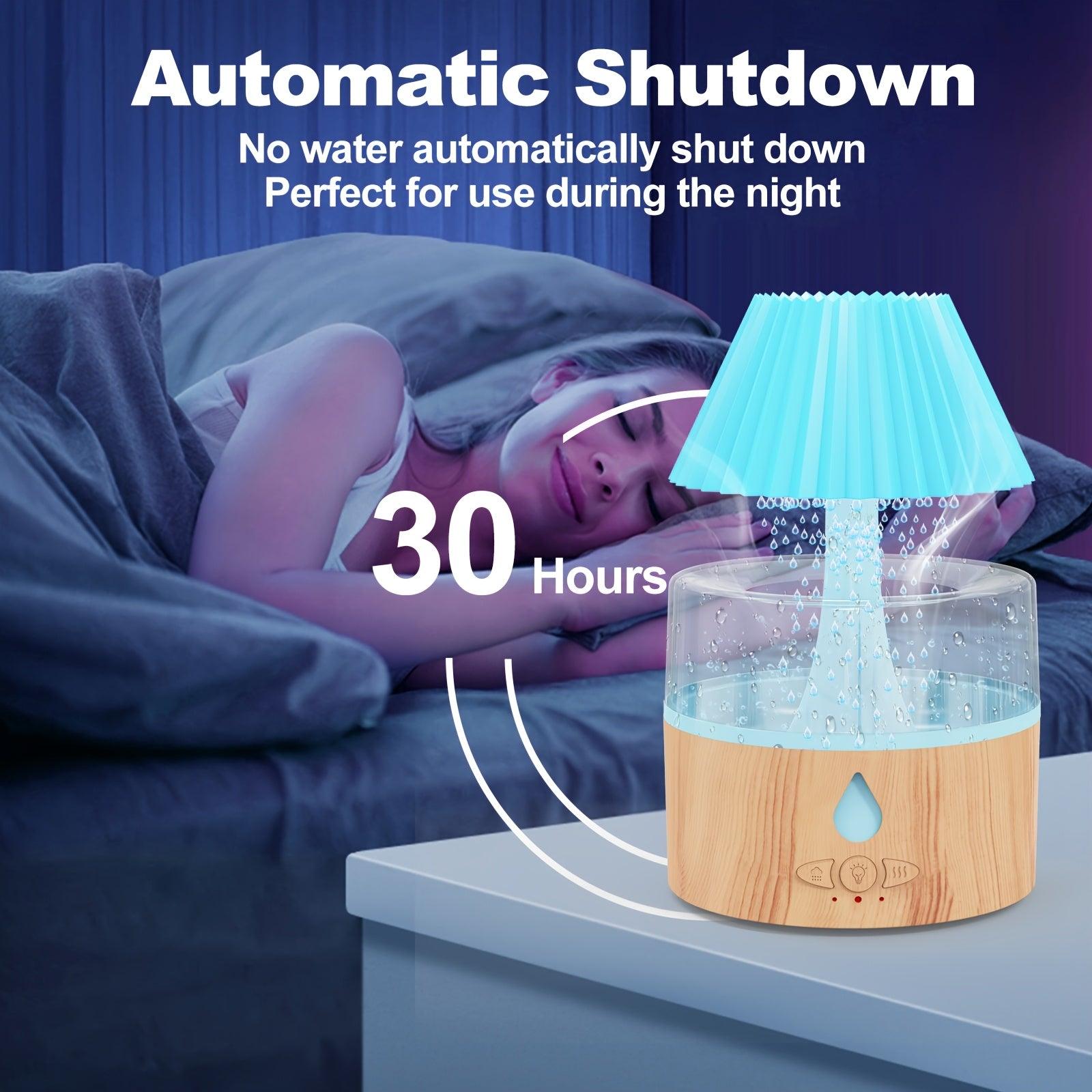 Color Changing Mushroom Aroma Diffuser  Humidifier with Rain Sound for Sleep