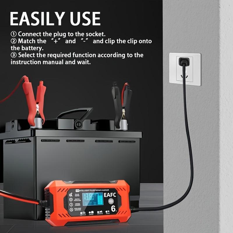 12V 6A Smart Battery Charger - Automotive  Marine Lead Acid Maintainer