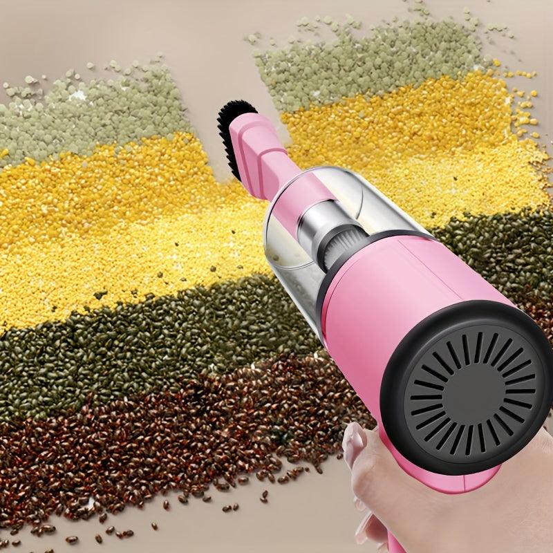 Compact 12V Car Vacuum - Handheld Wired Pet Hair Remover with Accessories