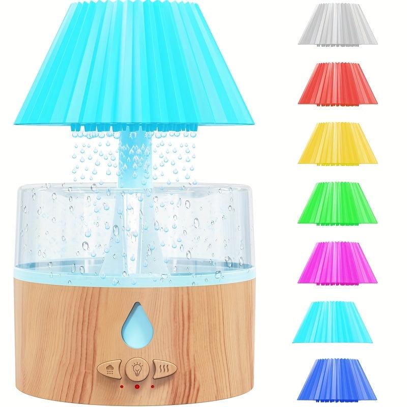 Color Changing Mushroom Aroma Diffuser  Humidifier with Rain Sound for Sleep