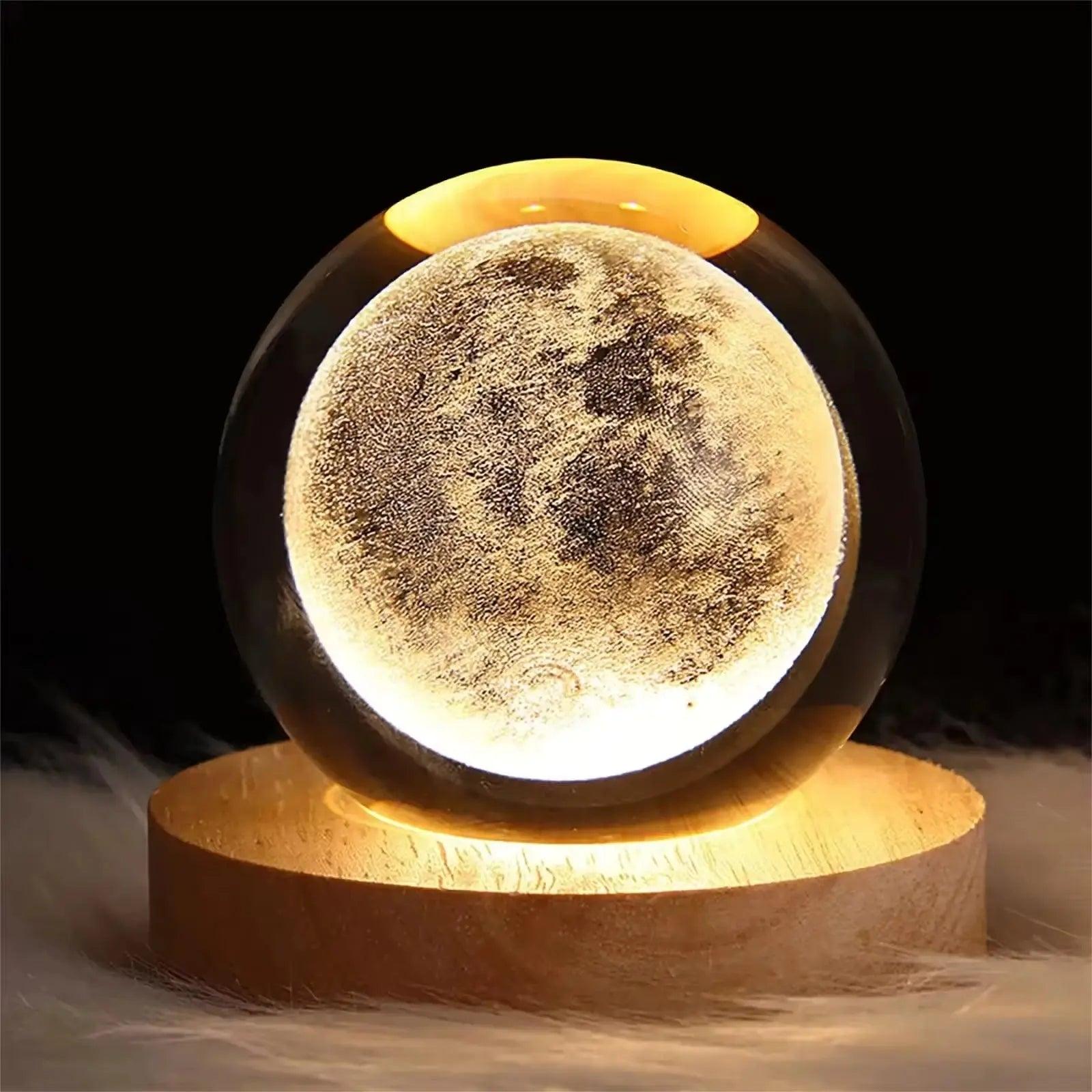 3D Galaxy Crystal Ball Lamp | USB Planetary Night Light Projector - STOREBLITZ