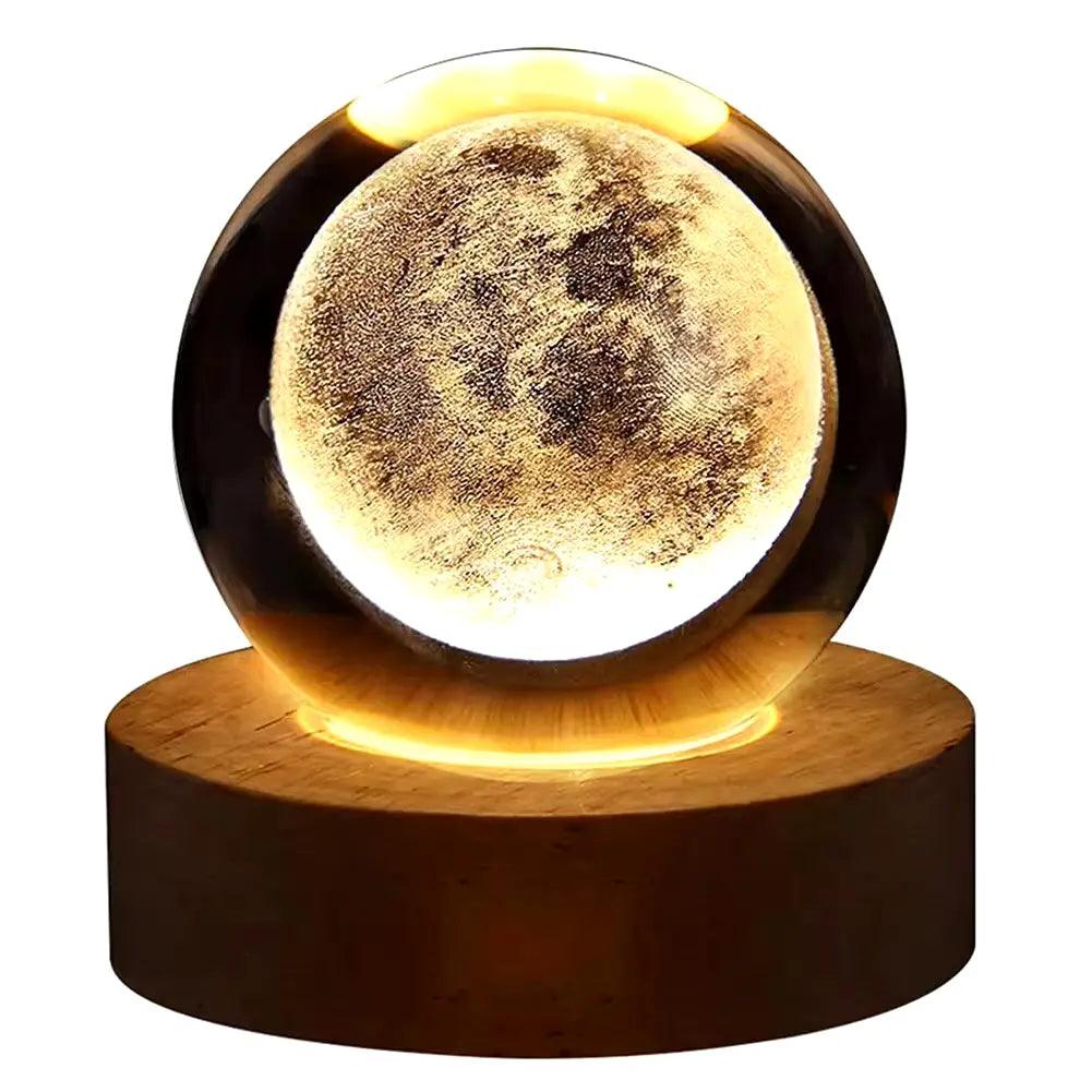 3D Galaxy Crystal Ball Lamp | USB Planetary Night Light Projector