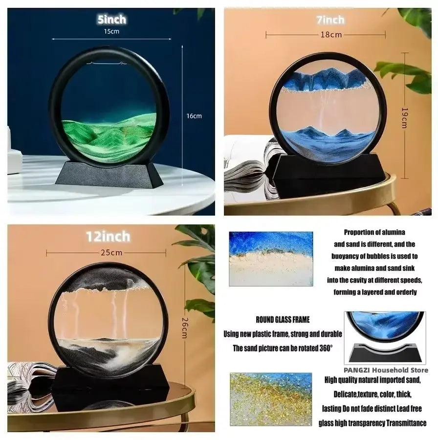 3D Sanduhr mit beweglicher Sandkunst, Sandlandschaft aus der Tiefsee, Deko-Geschenk 