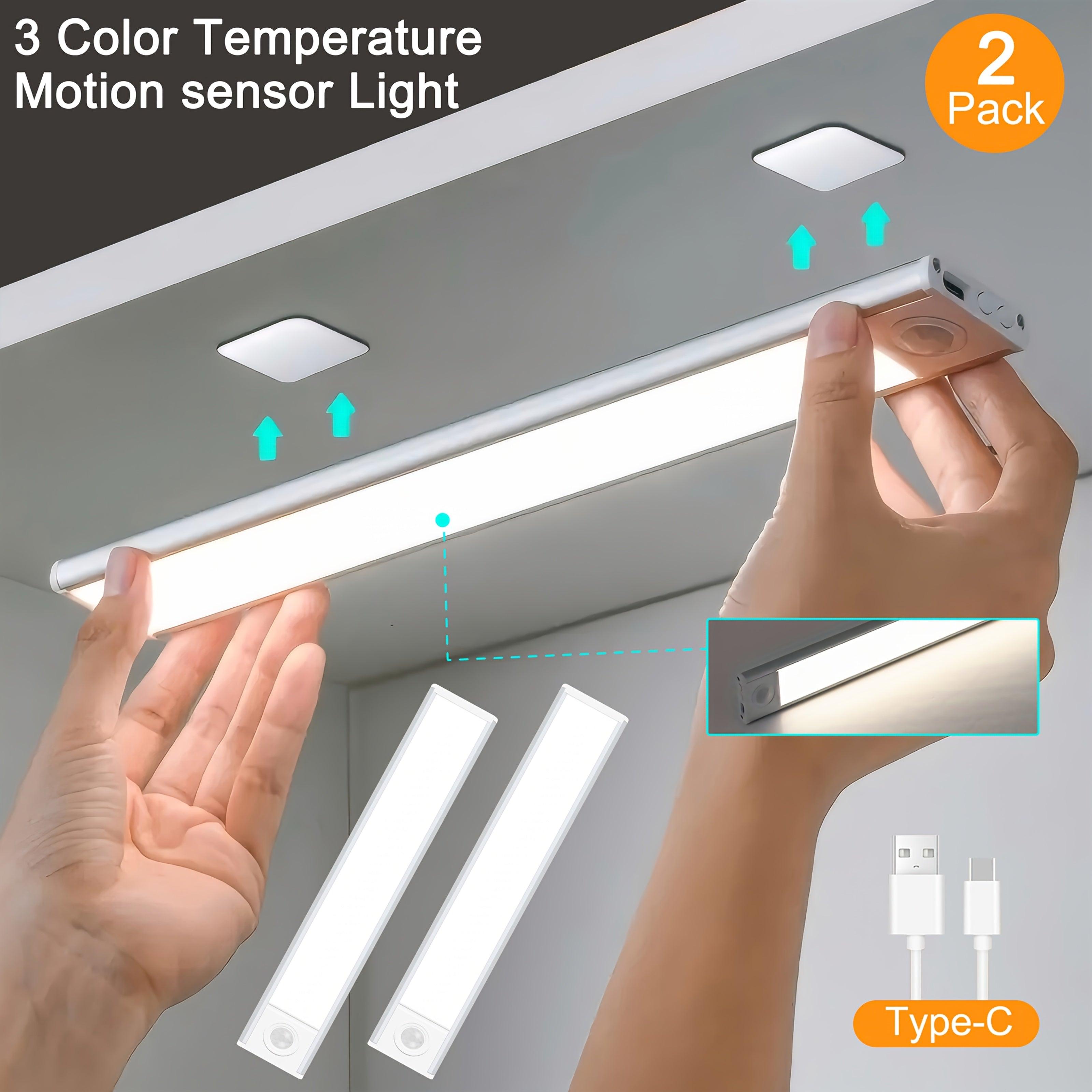 Wireless Motion Sensor Under-Cabinet LED Lights - Rechargeable USB Charging 3 Color Temperatures - STOREBLITZ