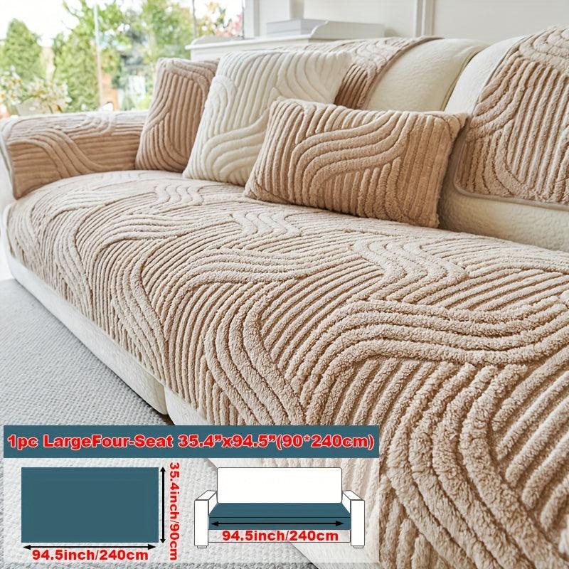 Plush Non-Slip Sofa Cover - Breathable Pet-Friendly Home Decor