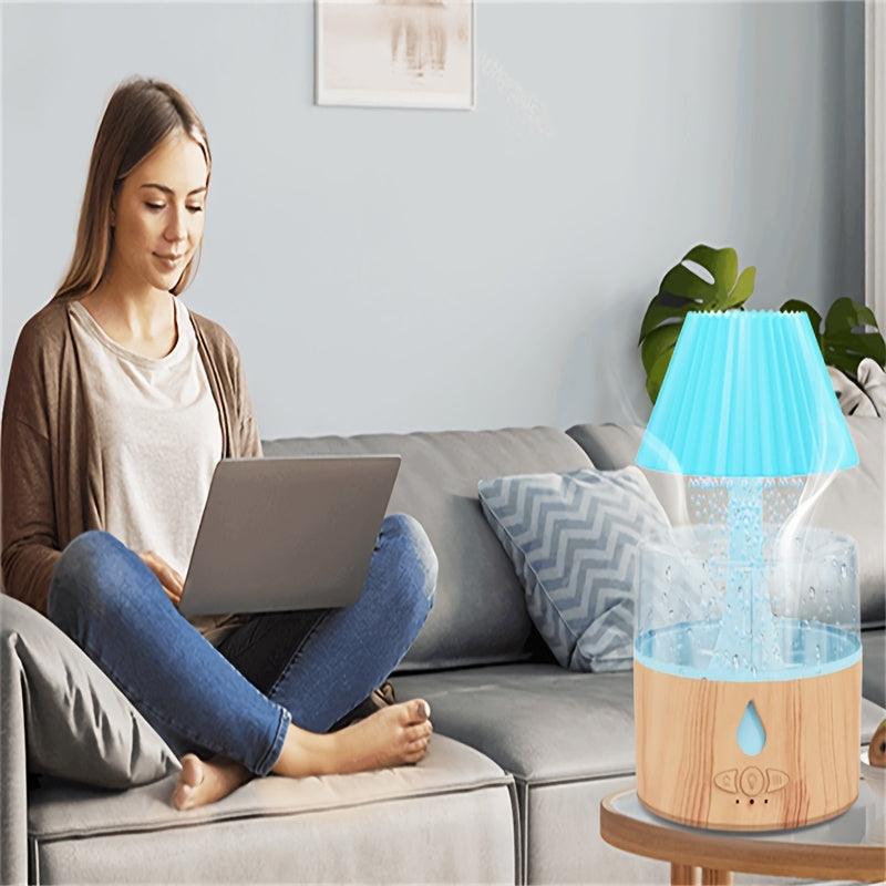 Color Changing Mushroom Aroma Diffuser  Humidifier with Rain Sound for Sleep