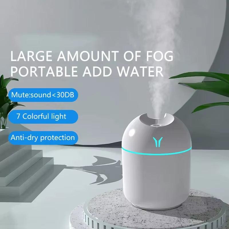 Mini USB Essential Oil Diffuser - 250ML Aromatherapy Humidifier with LED Light for Home and Car