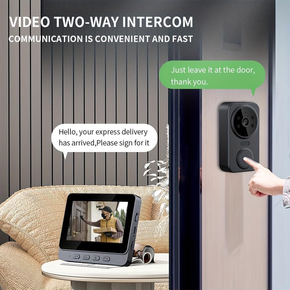 Smart Video Doorbell - 43 Inch HD Intercom System with Night Vision and Two-Way Voice