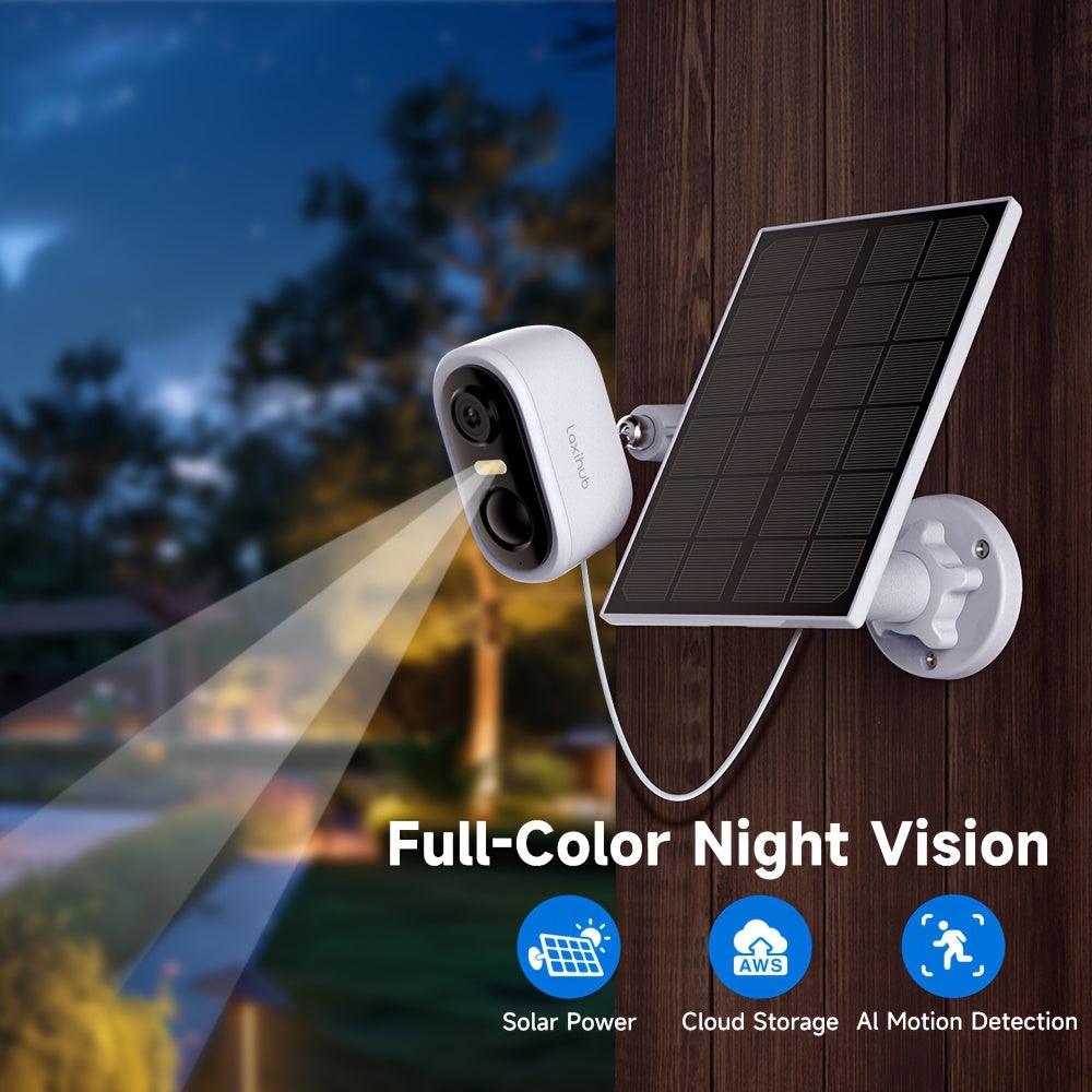 Wireless Solar-Powered Security Camera - 2K Night Vision Motion Detection 2-Way Talk - STOREBLITZ