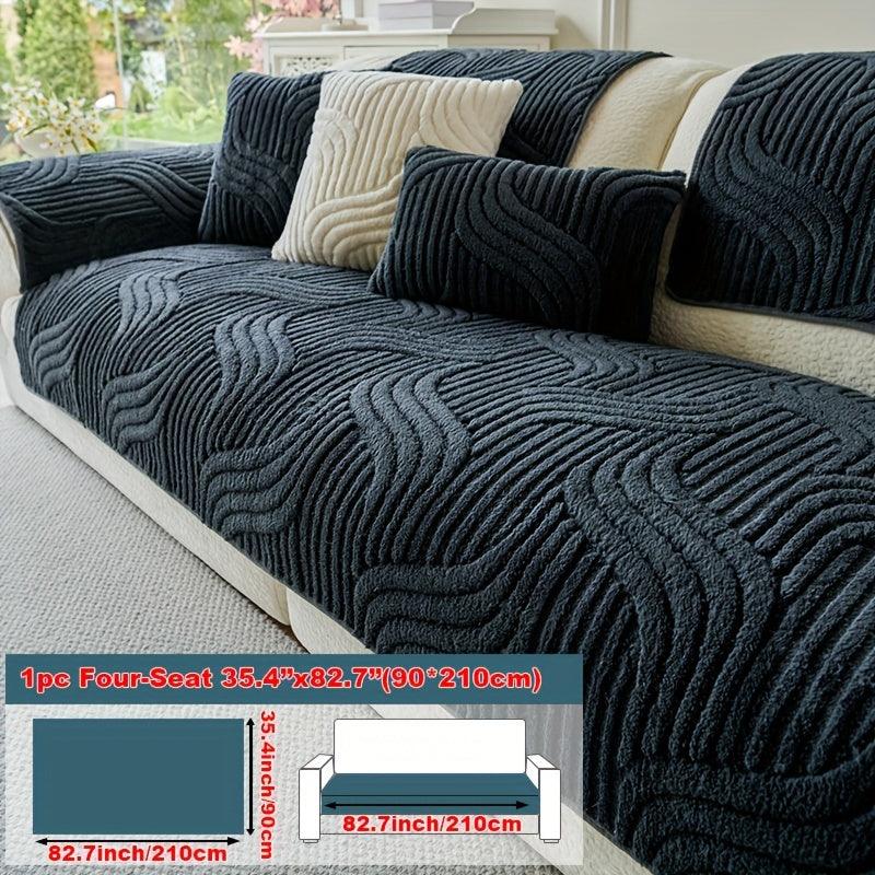 Plush Non-Slip Sofa Cover - Breathable Pet-Friendly Home Decor