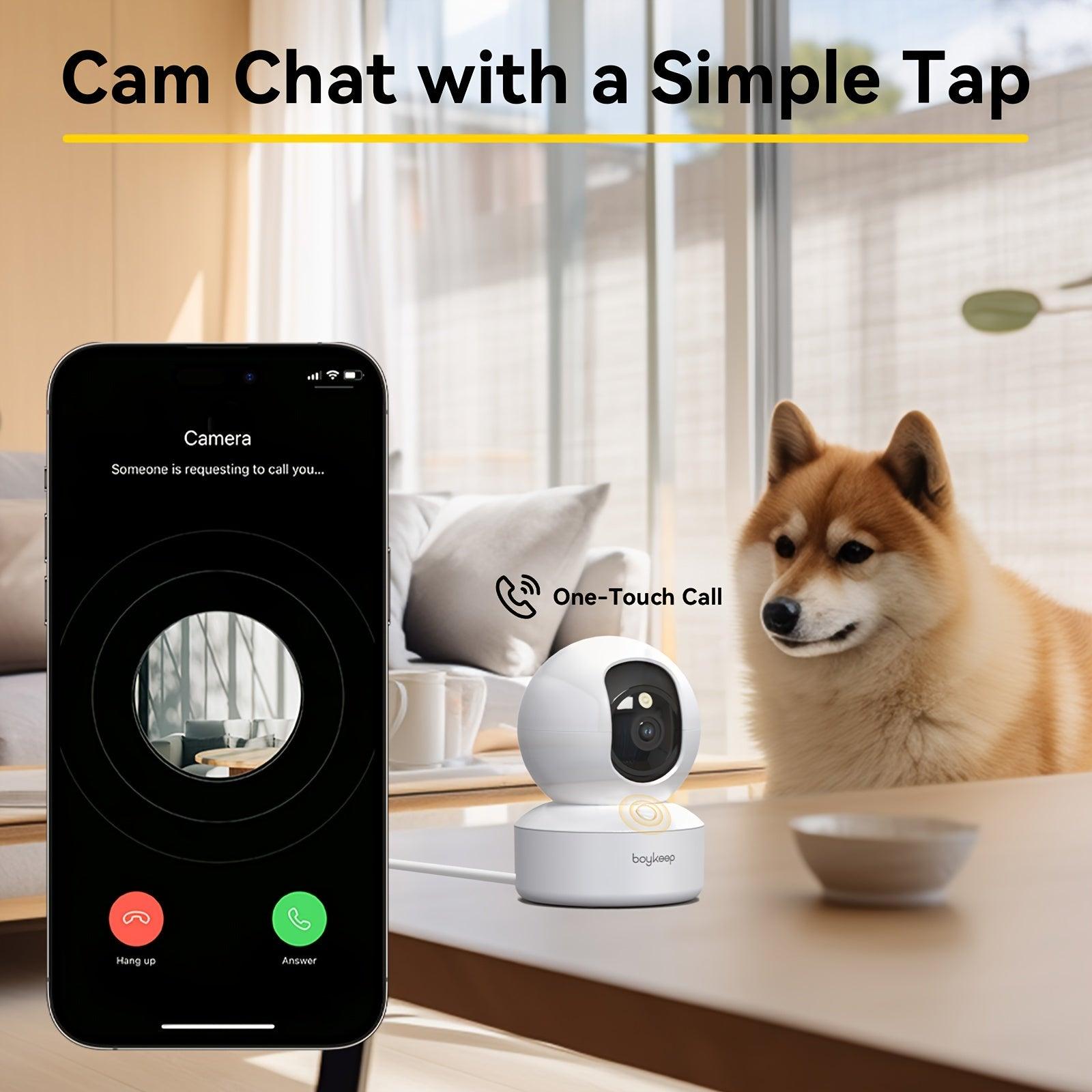 2K Pet Dog Camera - Indoor Security 360 Pan Tilt Night Vision 2-Way Audio 5G WiFi