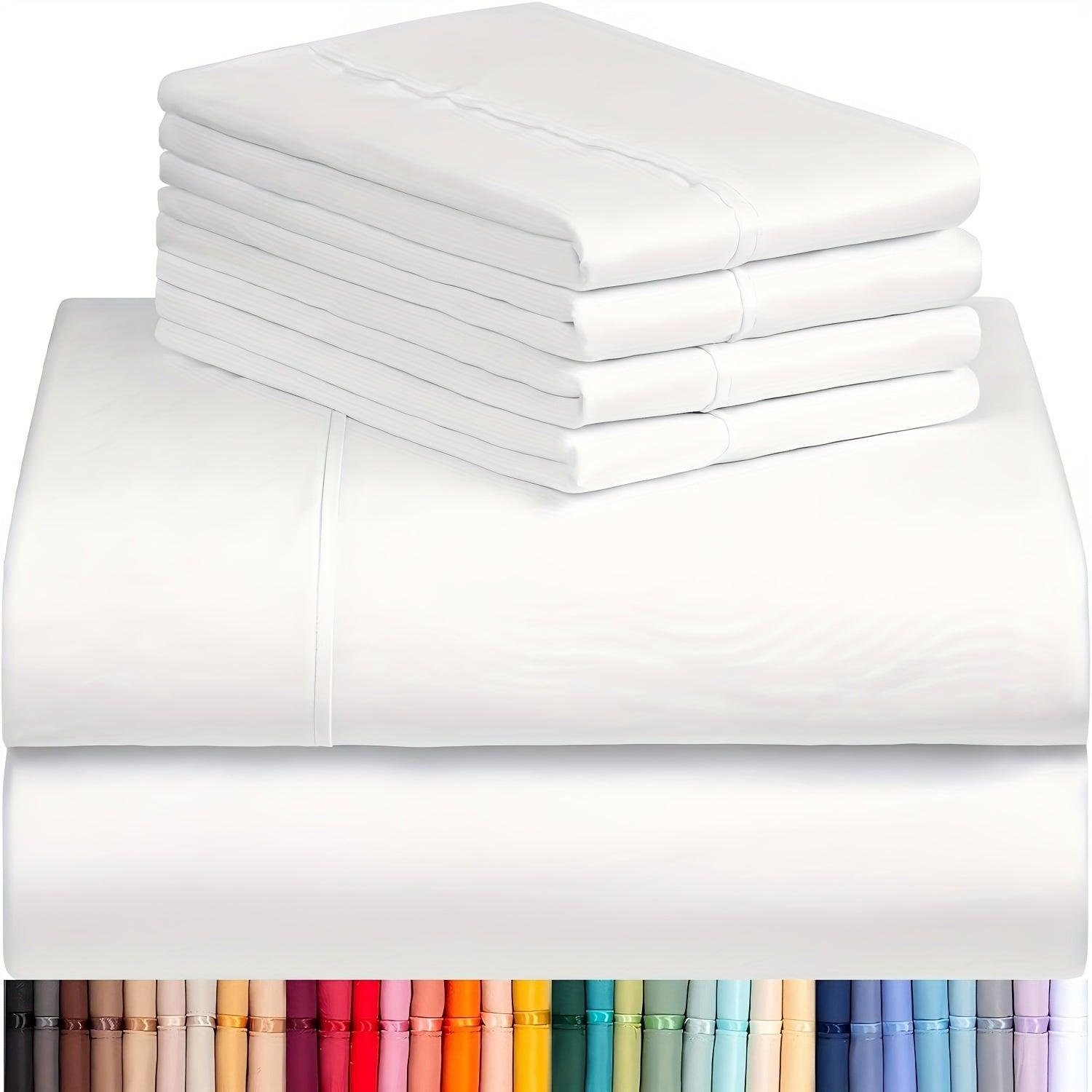 Luxury Cooling Sheet Set - 6 Pieces with Deep Pockets Soft Breathable Bedding