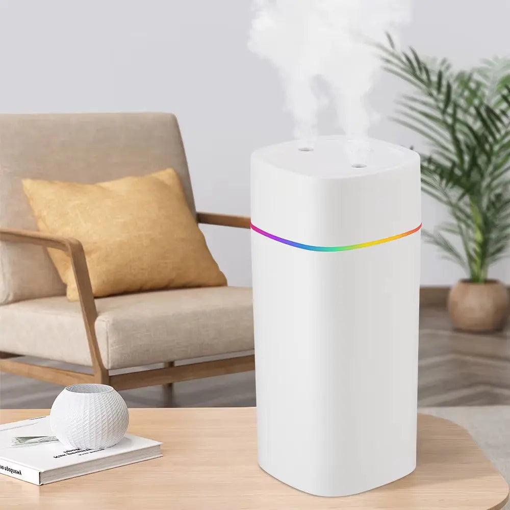 Humidificateur d'huiles essentielles lumineux 600 ml - Aromathérapie à double pulvérisation pour la maison et le bureau