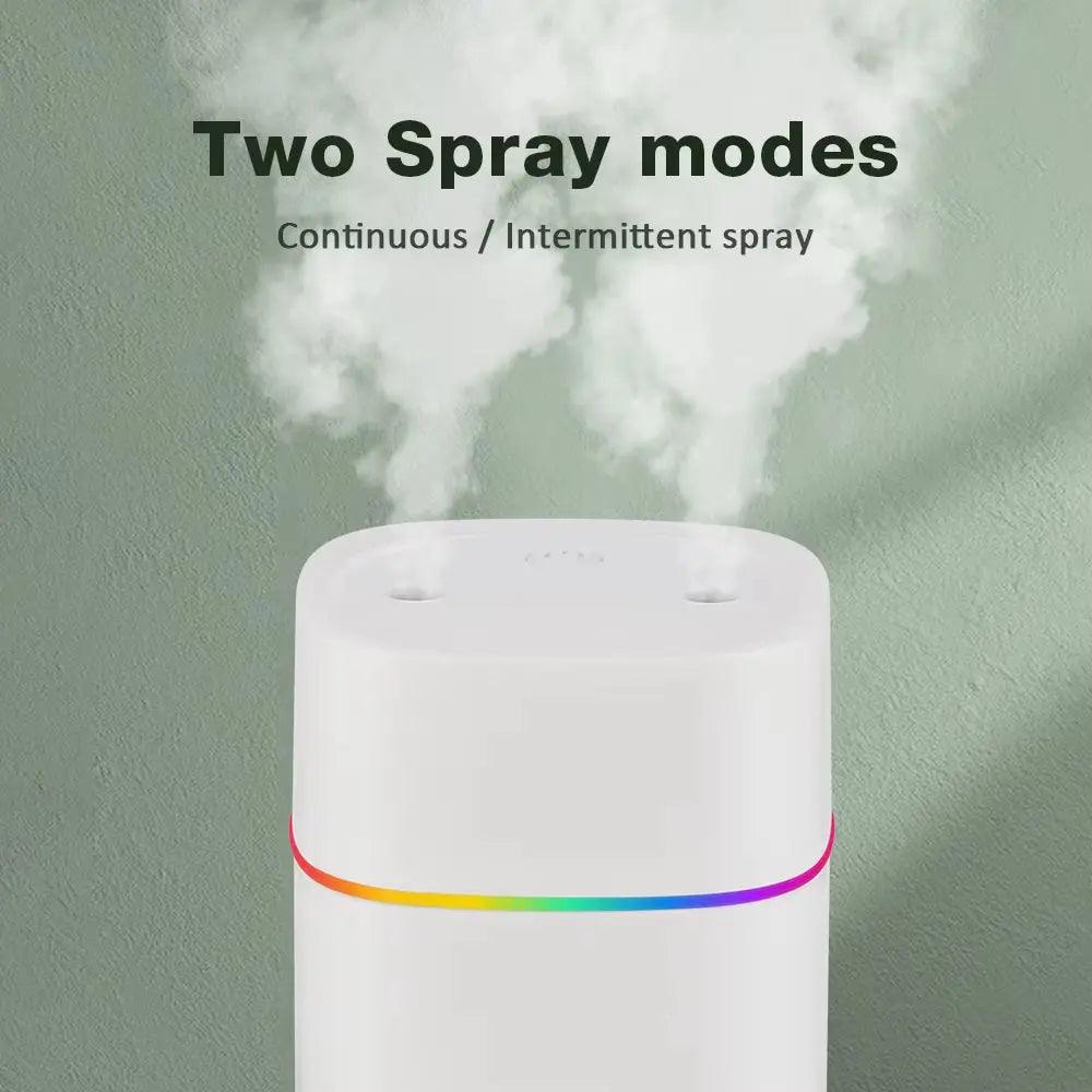 Humidificateur d'huiles essentielles lumineux 600 ml - Aromathérapie à double pulvérisation pour la maison et le bureau