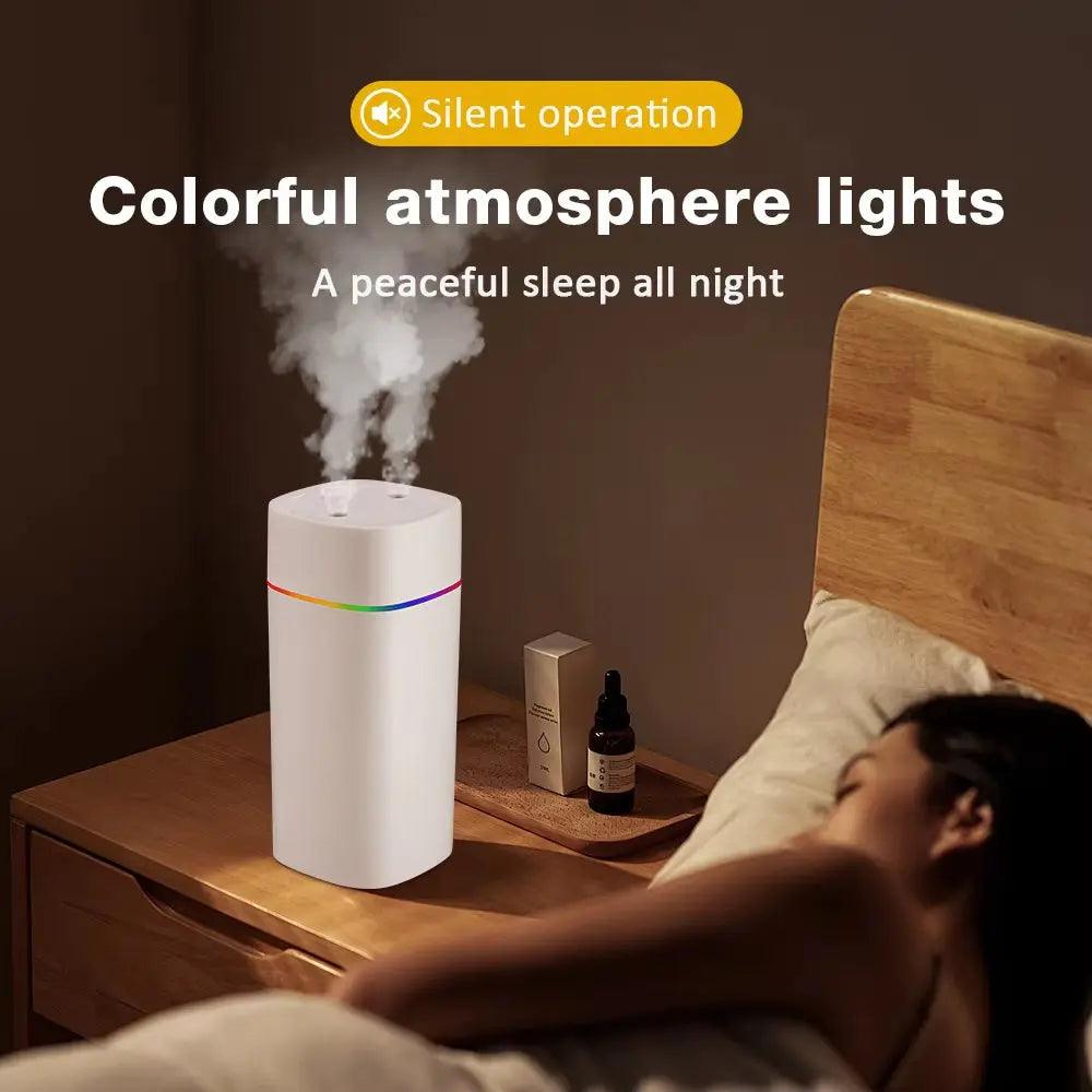 Humidificateur d'huiles essentielles lumineux 600 ml - Aromathérapie à double pulvérisation pour la maison et le bureau