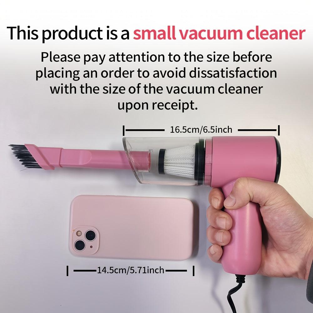 Compact 12V Car Vacuum - Handheld Wired Pet Hair Remover with Accessories