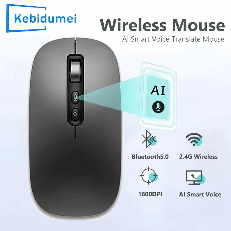 Ergonomic Wireless Mouse - 24G Bluetooth 1600DPI Silent Rechargeable for Windows Laptop