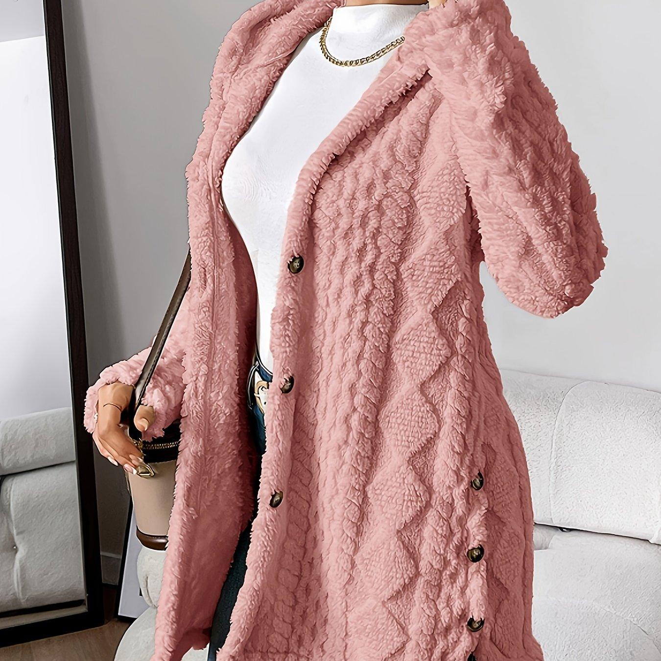 Cozy Quilted Faux Fur Cardigan - Elegant Hooded Outerwear for FallWinter