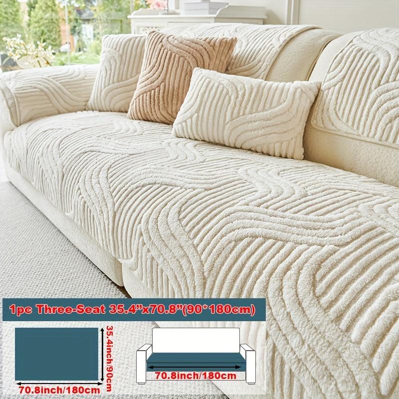 Plush Non-Slip Sofa Cover - Breathable Pet-Friendly Home Decor