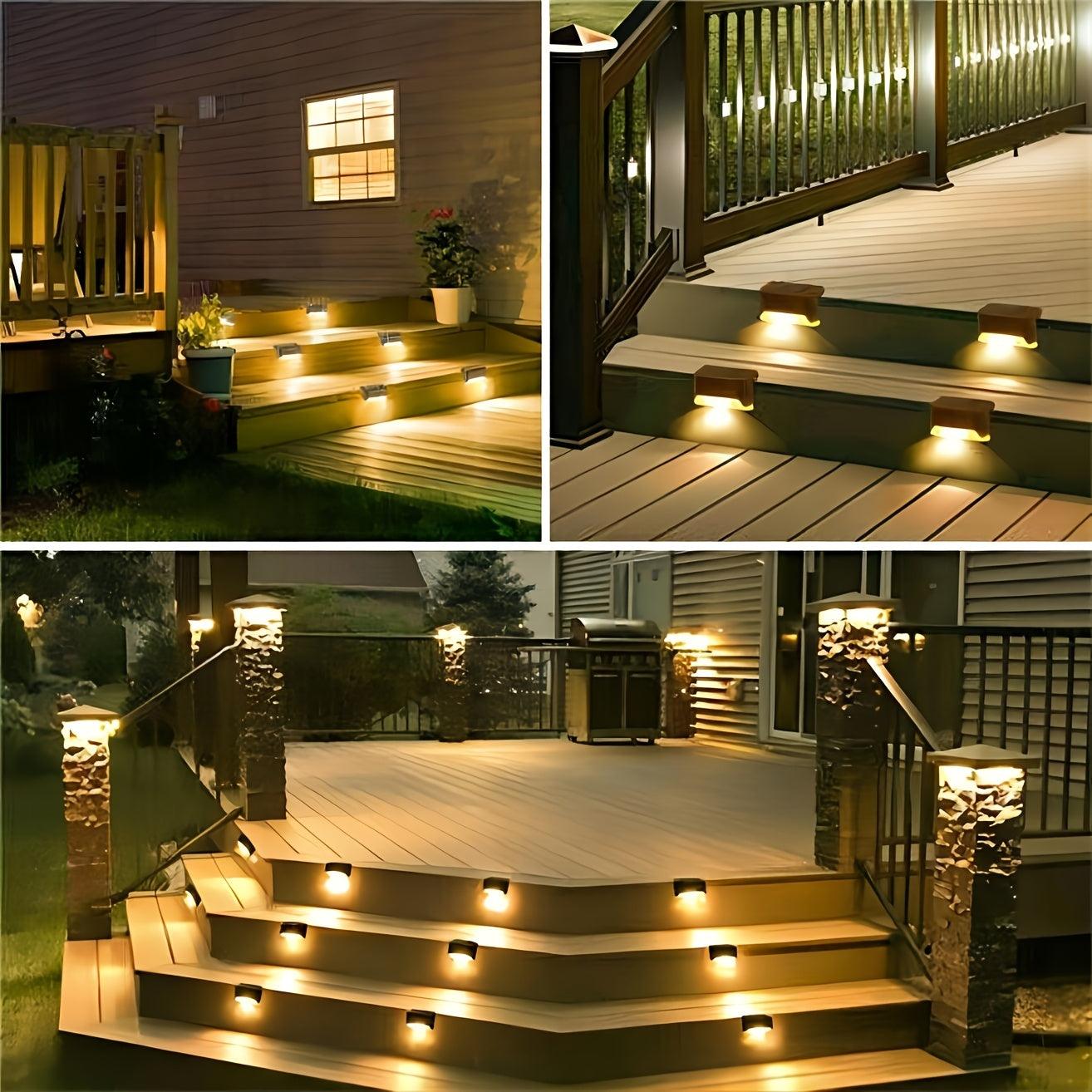 4-Pack Solar Path Lights - Outdoor LED Garden  Yard Railing Decor