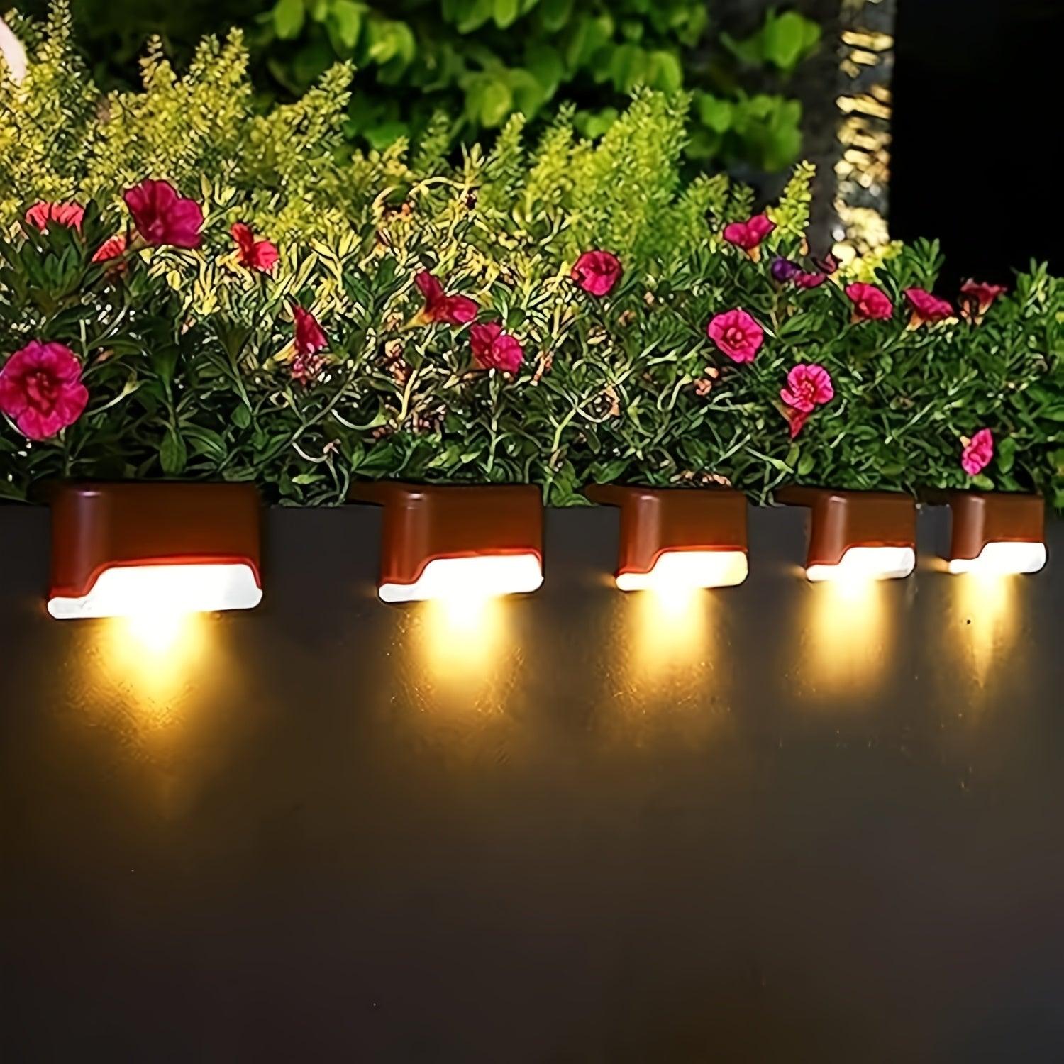 4-Pack Solar Path Lights - Outdoor LED Garden  Yard Railing Decor