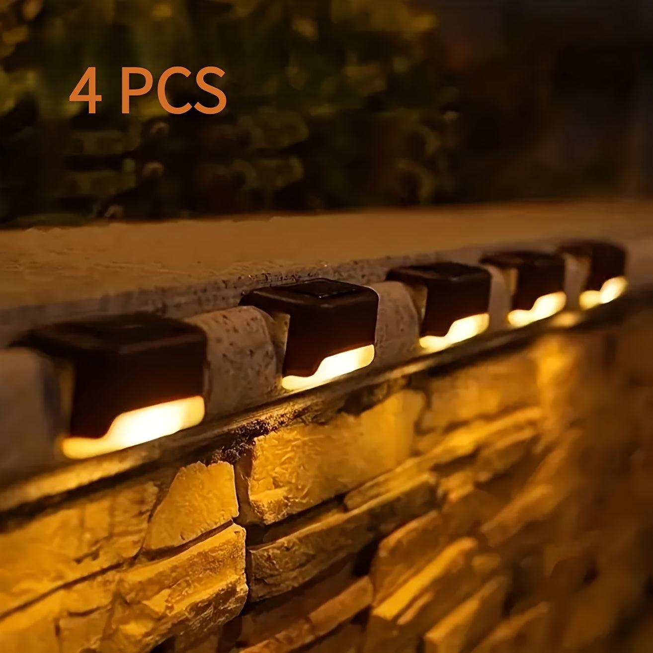 4-Pack Solar Path Lights - Outdoor LED Garden  Yard Railing Decor