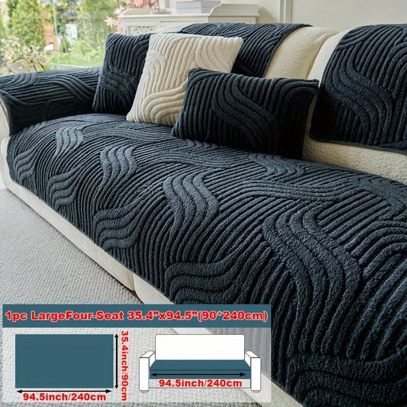 Plush Non-Slip Sofa Cover - Breathable Pet-Friendly Home Decor