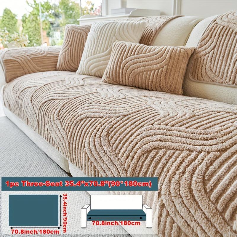 Plush Non-Slip Sofa Cover - Breathable Pet-Friendly Home Decor