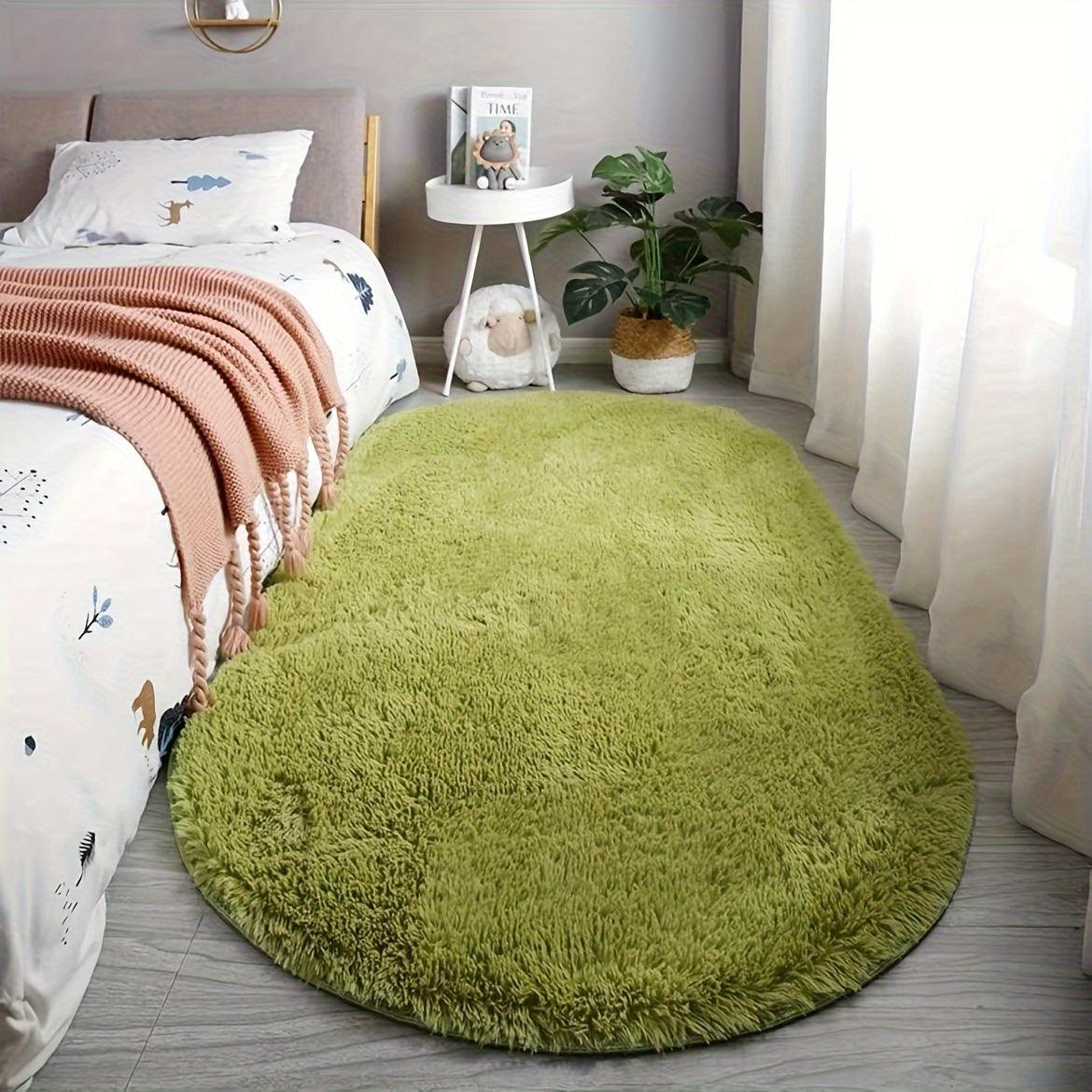 Bedroom Bed End Mat - Oval Living Room Coffee Table Carpet